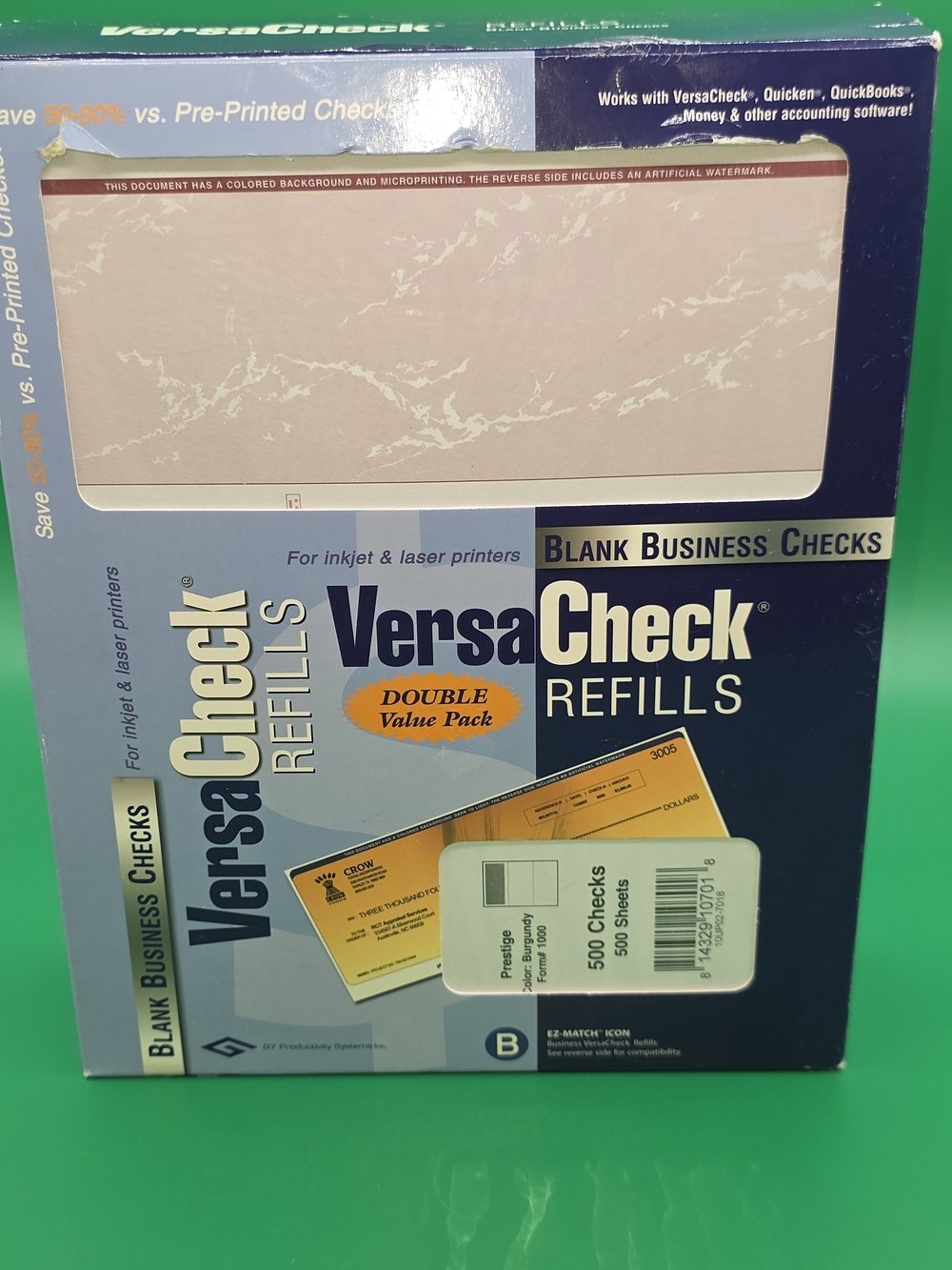 VersaCheck Security Business Check Refills - Form #1000 - 500 Sheets